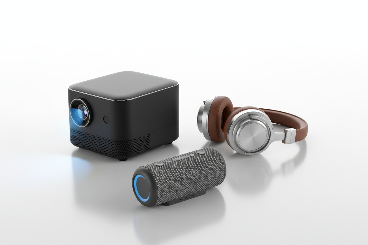projector,headphone,speaker